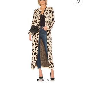 Lovers + Friends Leopard Print Long Cardigan